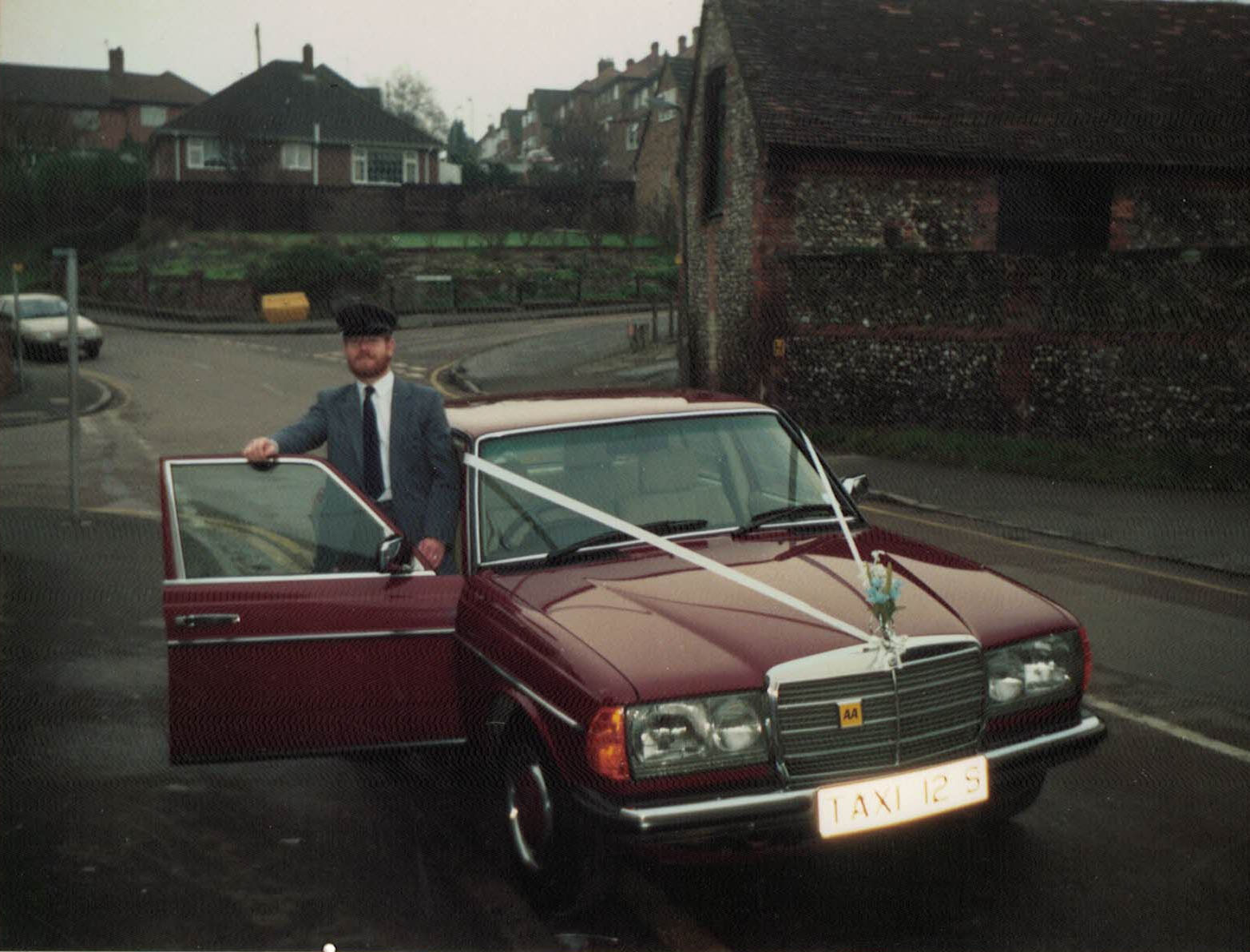 TAXI12S with driver in Copyground Lane, High Wycombe - circa 1990